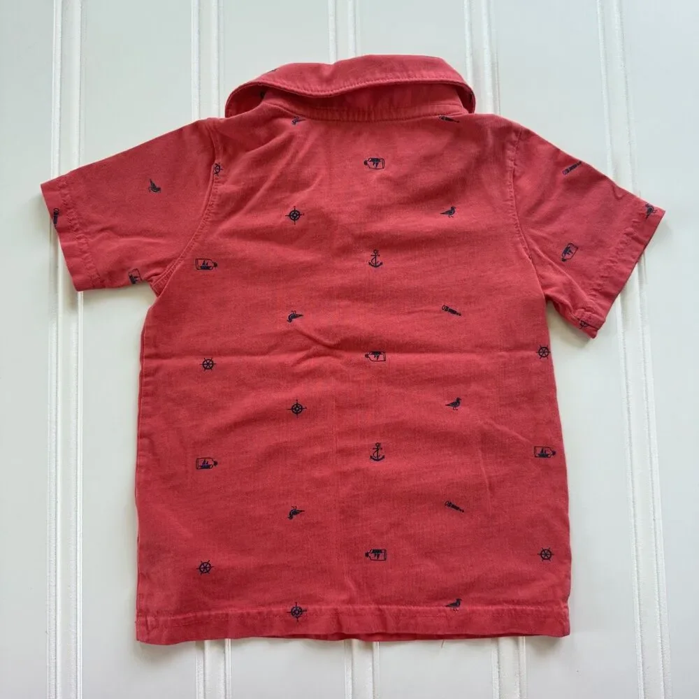 4/$10 - Carter’s Toddler Boys Summer Nautical Polo Cotton T Shirt